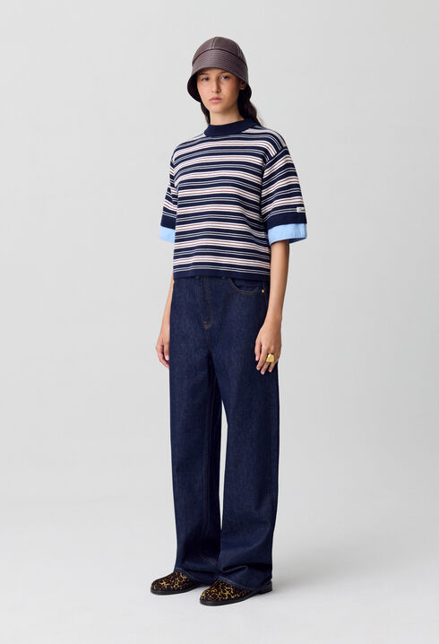 Fine Knit Striped Top