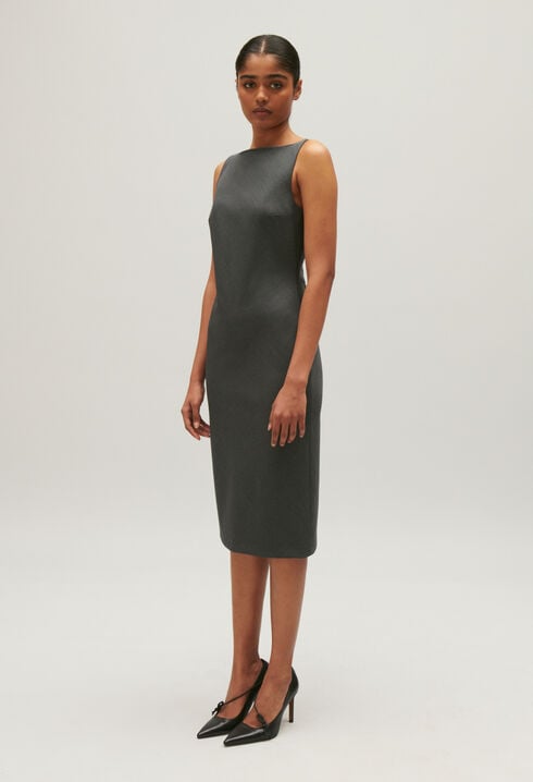 Black midi shift dress