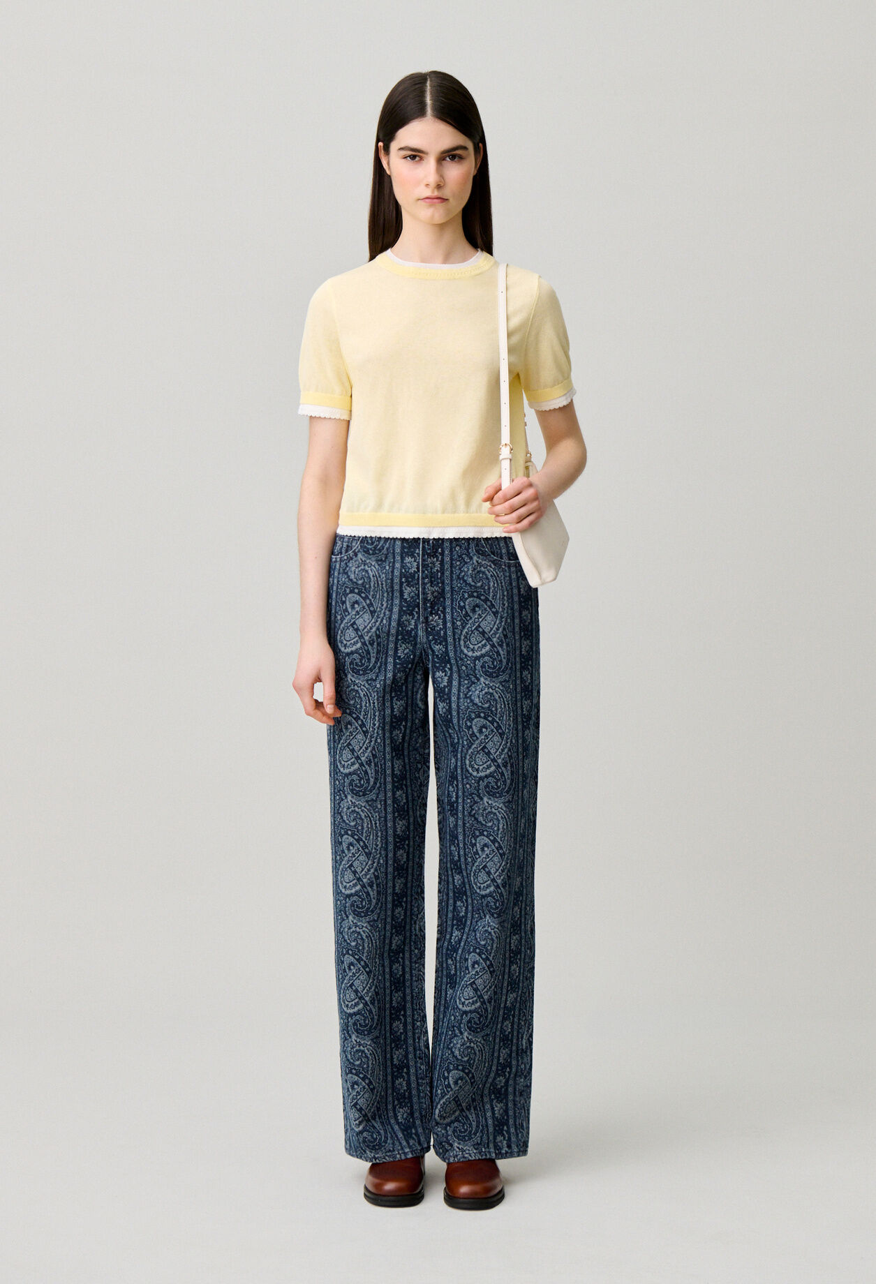 Contrast knit jumper