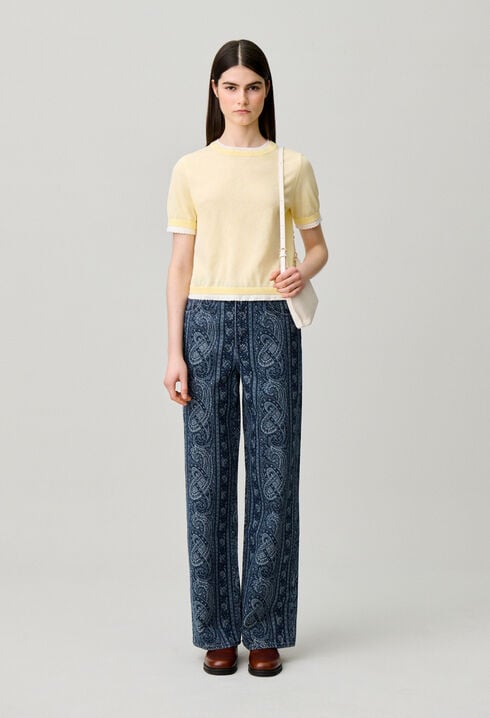 Contrast knit jumper