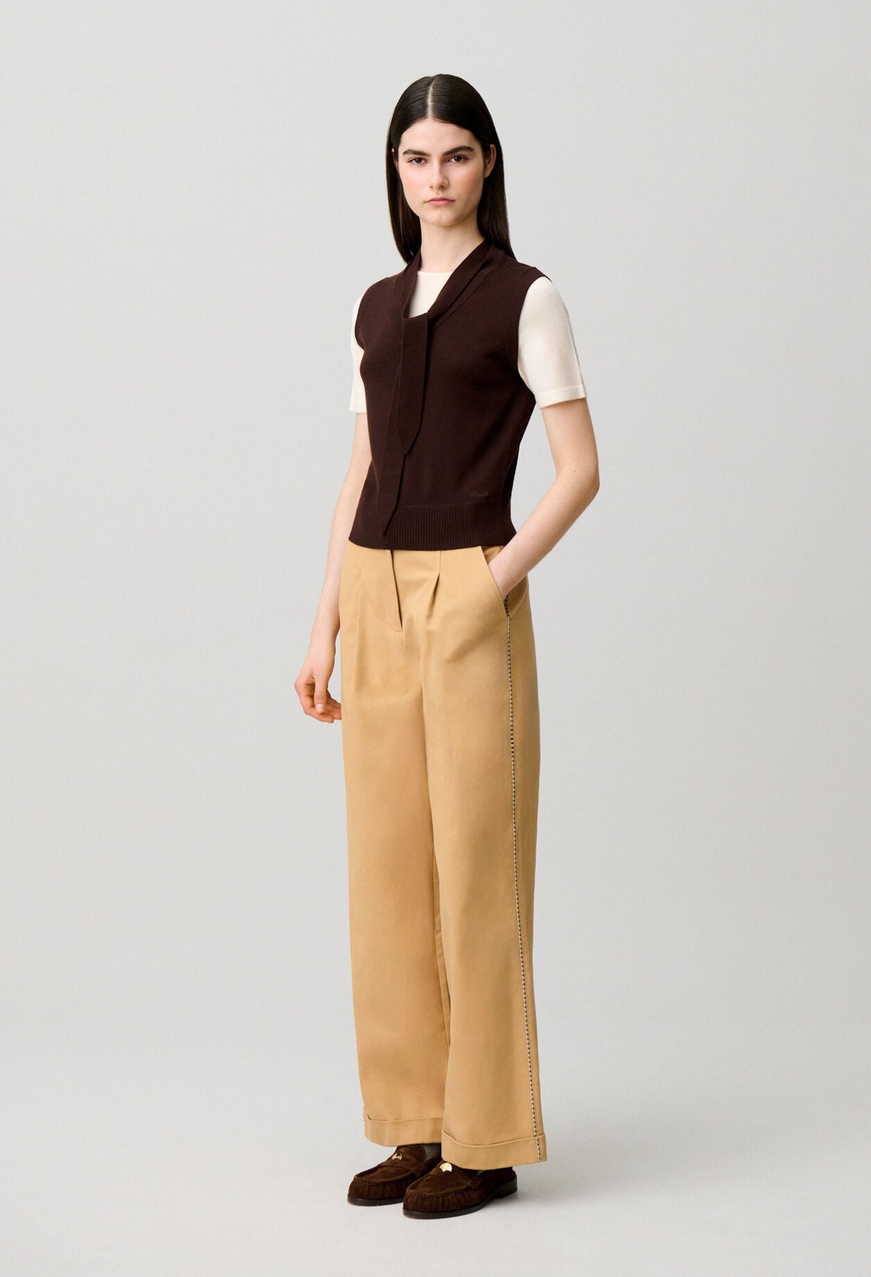 Layered wool jumper