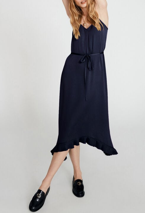 Flared dress with straps