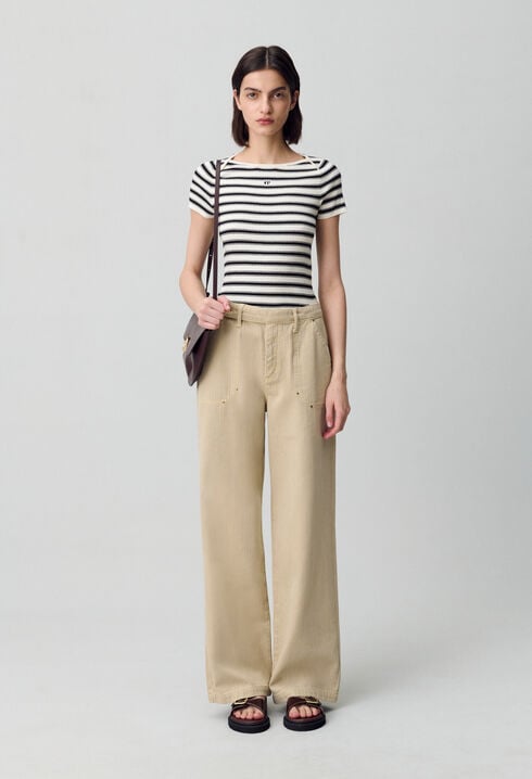 Fine-Knit Breton Stripe Top