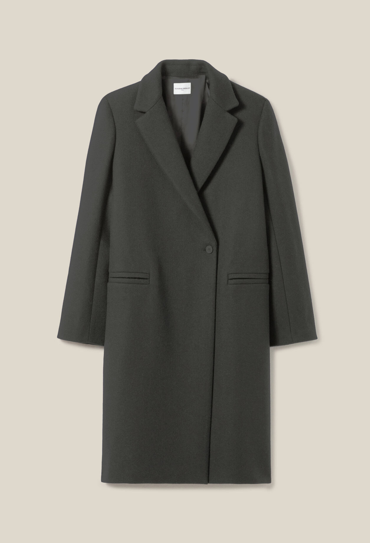 Tailored grey mid-length coat