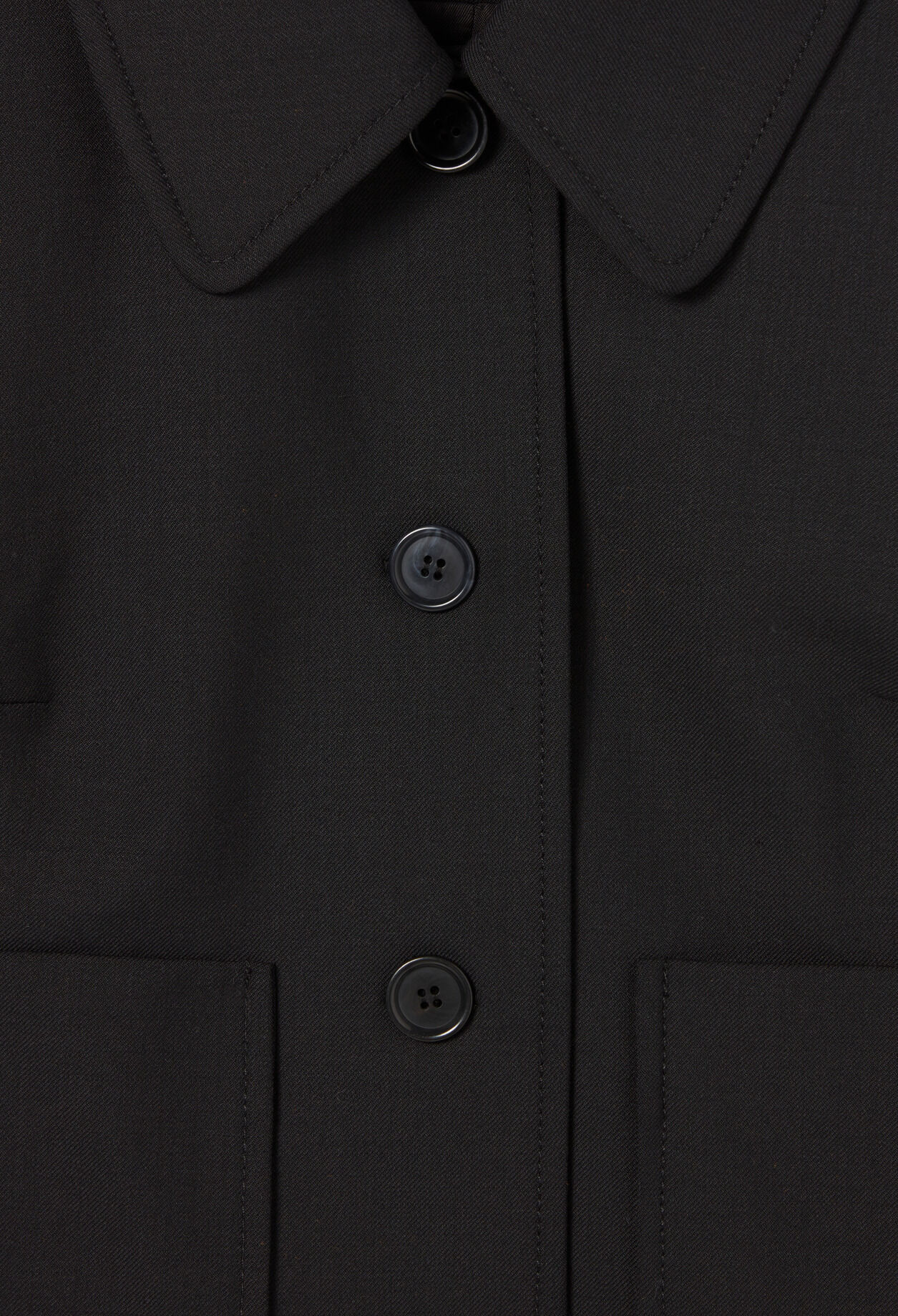 Black wool-blend box jacket