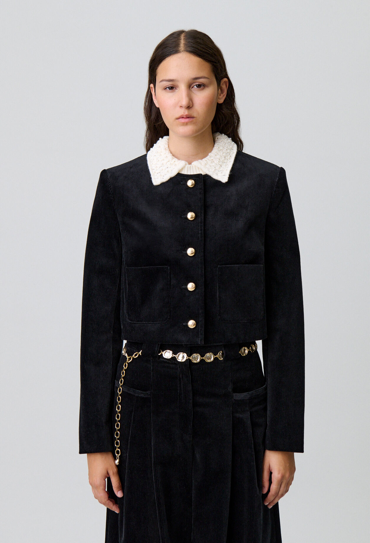 Short Velvet Boxy Jacket