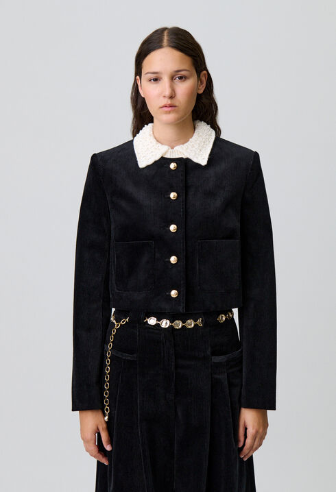 Short Velvet Boxy Jacket