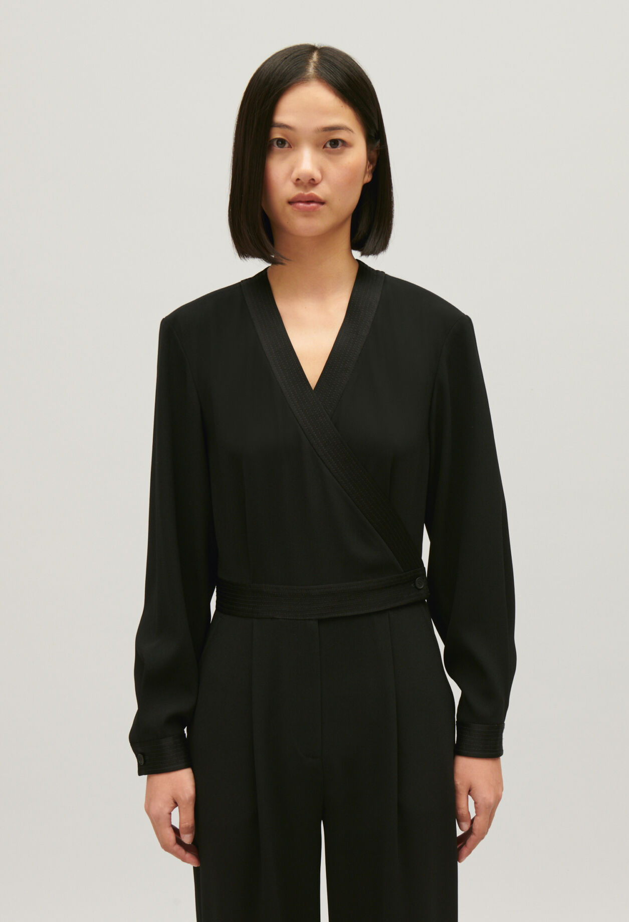 Black trouser suit