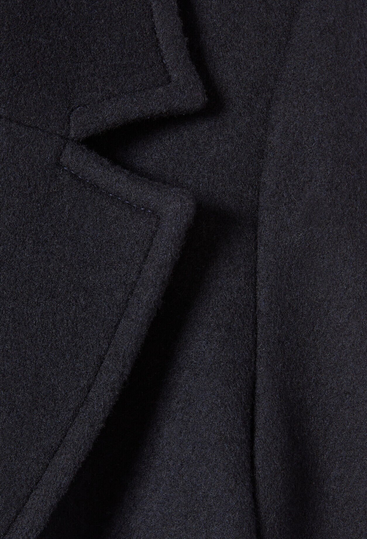 Long double-breasted wool coat