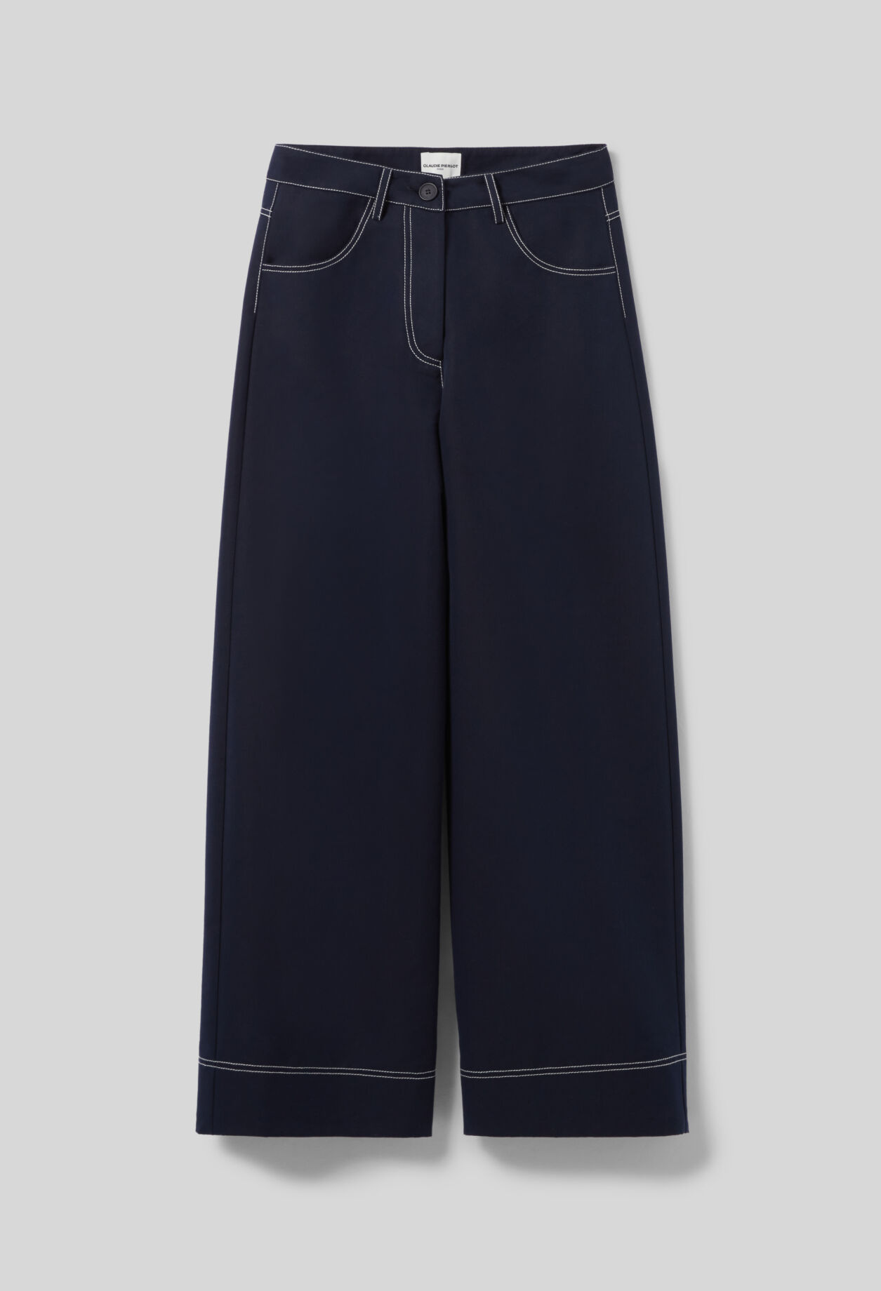 Wide-leg trousers with hems