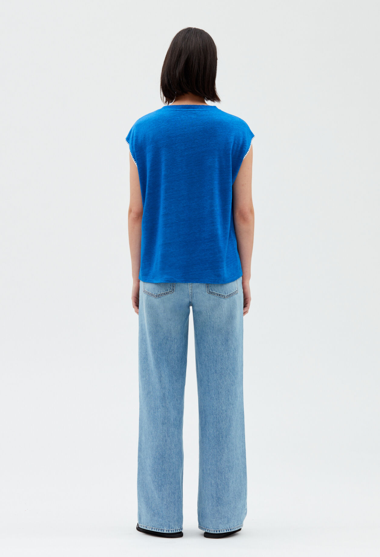 Blue linen T-shirt