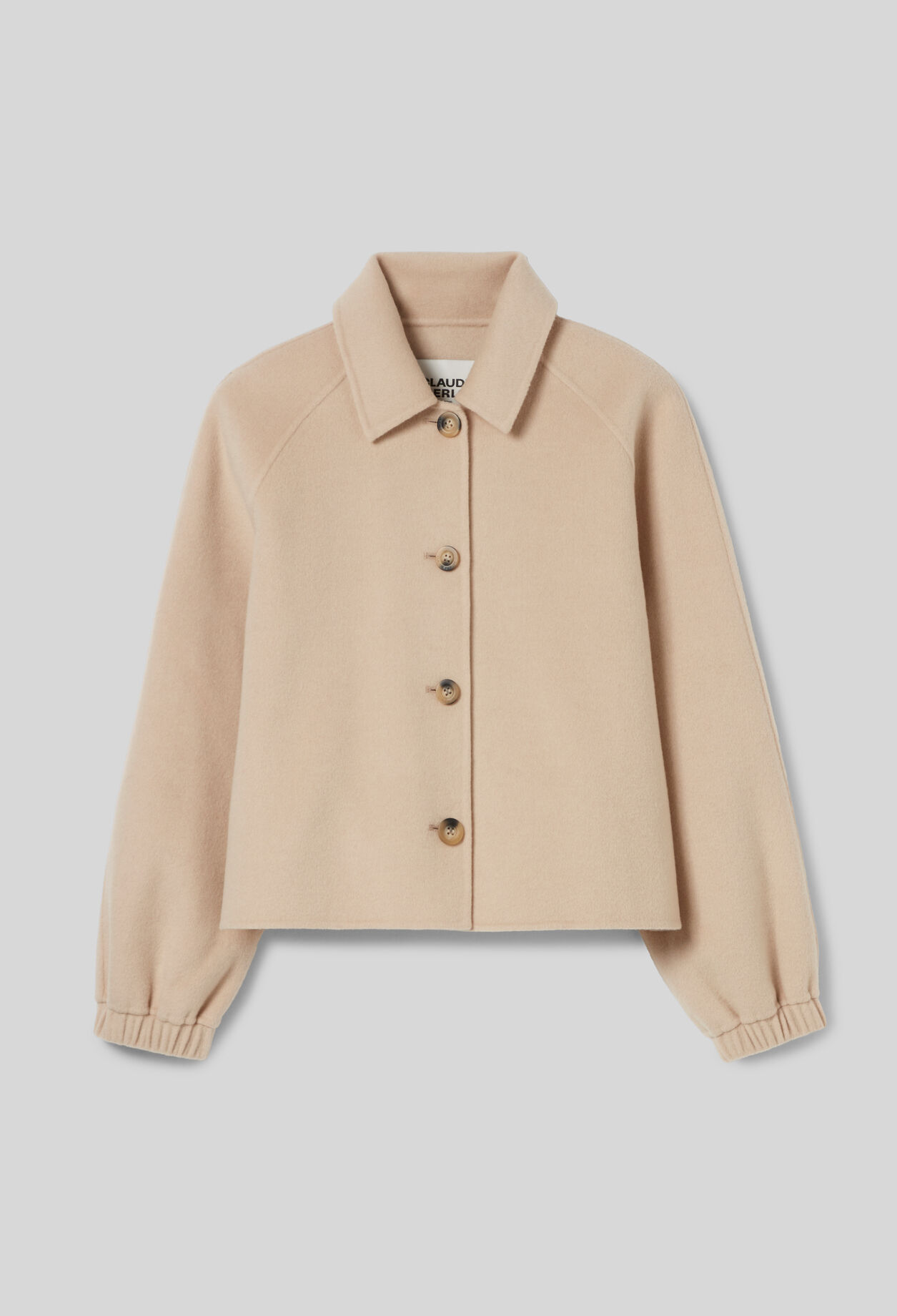 CLAUDIE PIERLOT コットン風シャツカラーコンビショート Jackie Short Shirt Collar Jacket for women | Claudie Pierlot