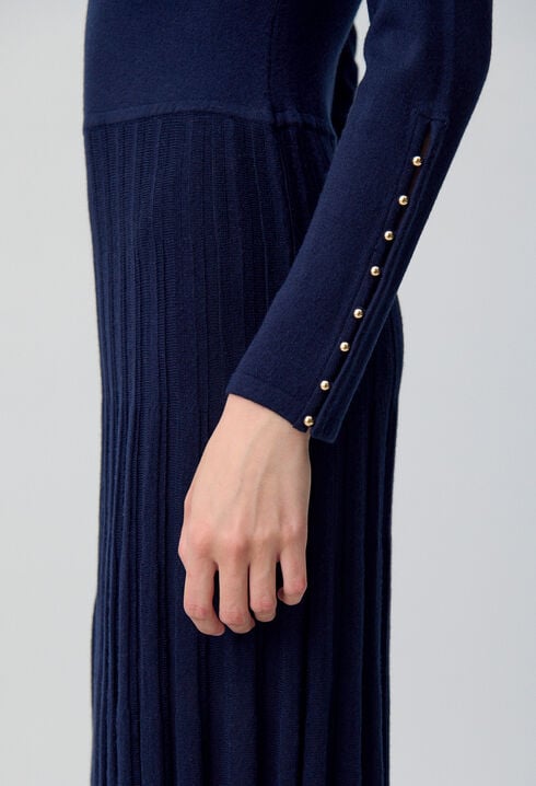 Long collared knit dress