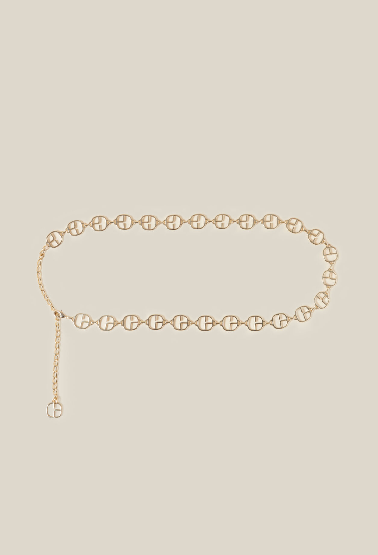 Chain monogram belt