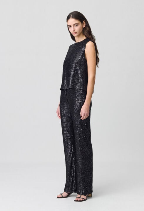 Black sequin top