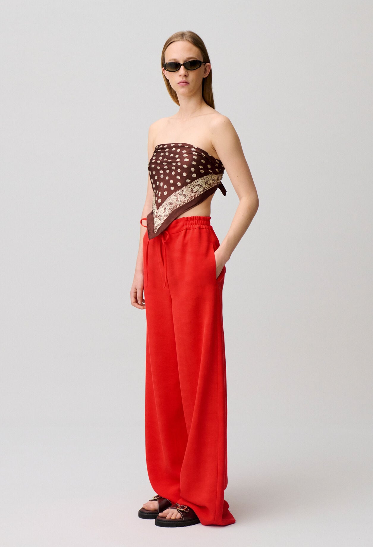 String wide-leg trousers