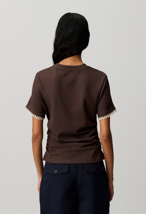 Draped short sleeve T-shirt