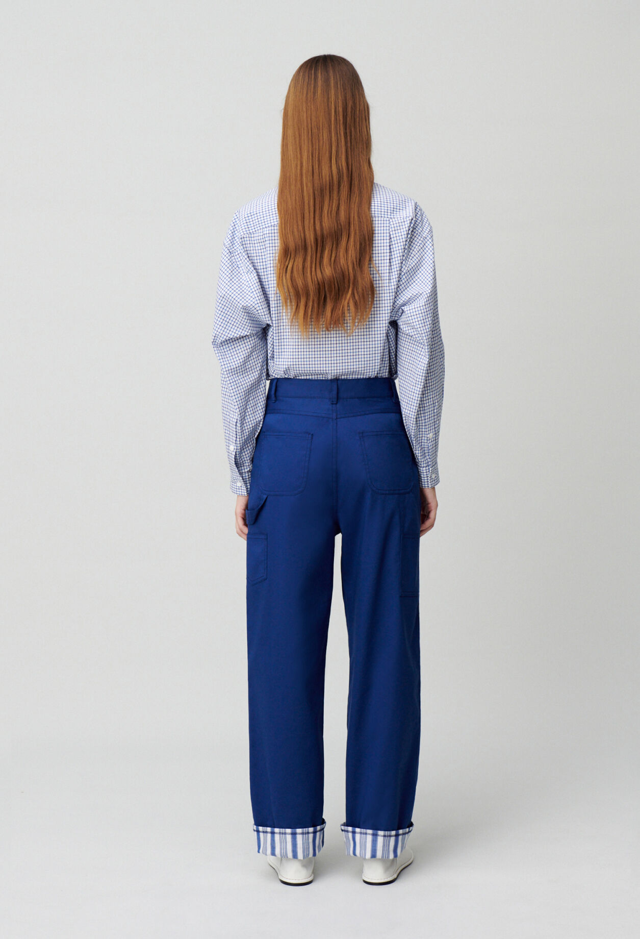 Striped hem trousers