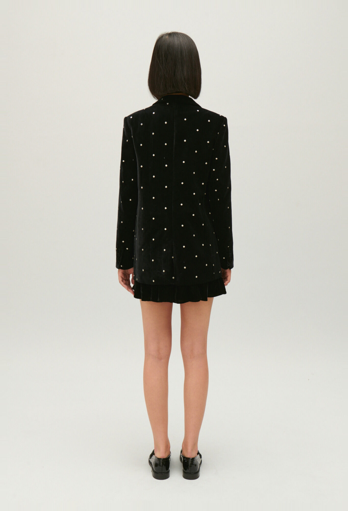 Two-tone velour suit jacket for women | Claudie Pierlot Two-tone velour suit jacket for women | Claudie Pierlot