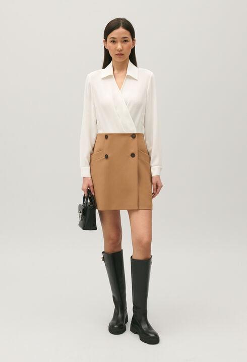 Two-tone short blazer dress