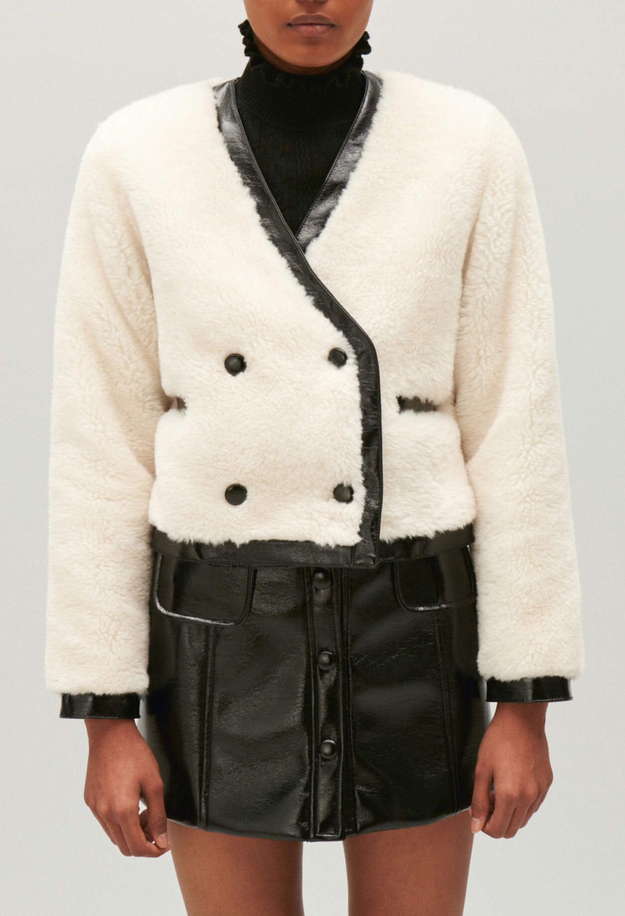 Faux fur loose-fit jacket