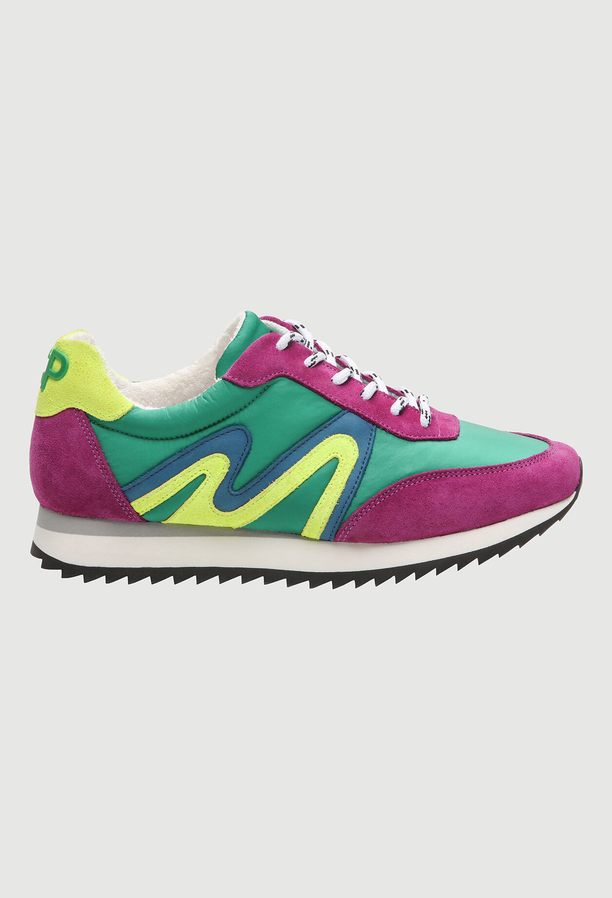 Coloured leather trainers