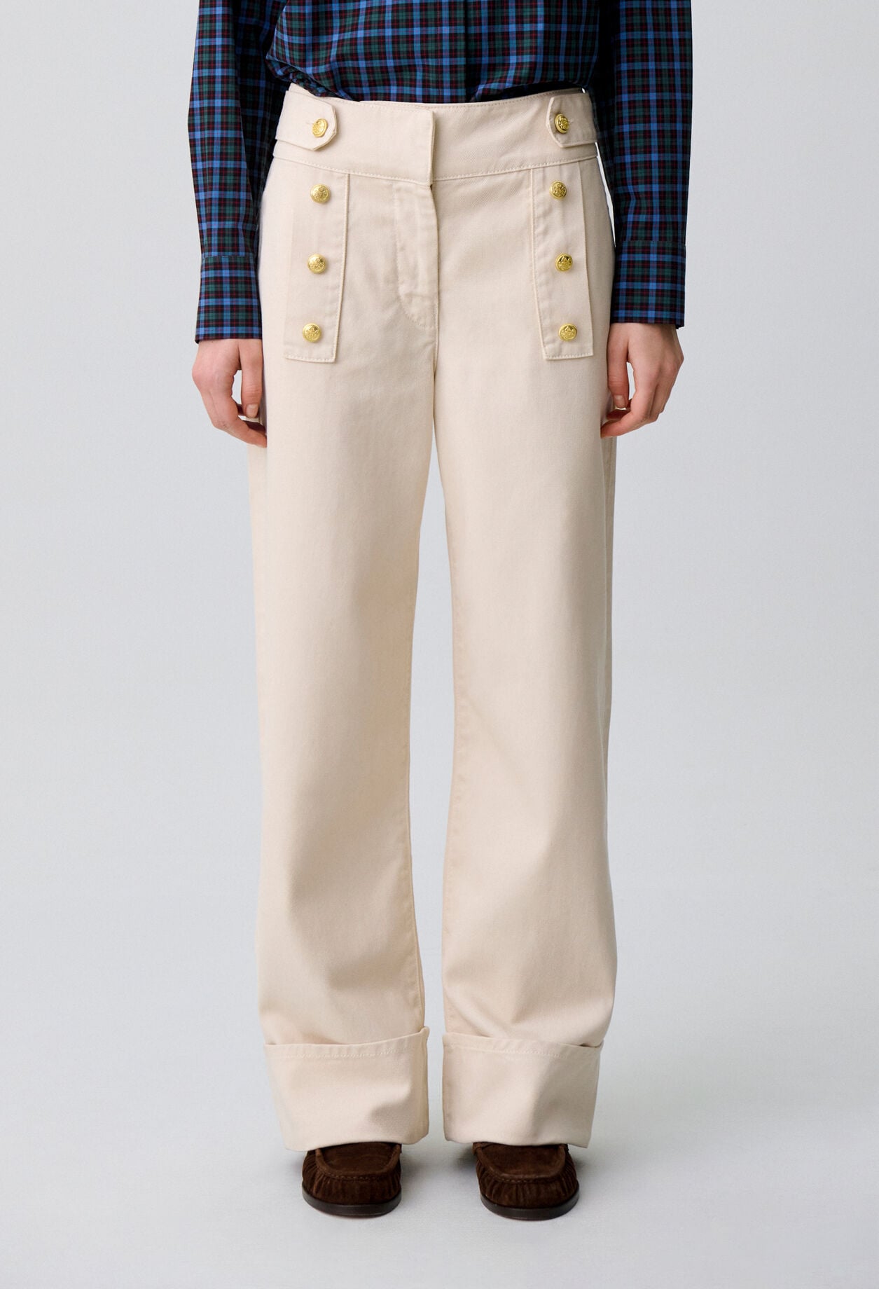 Light denim wide-leg jeans