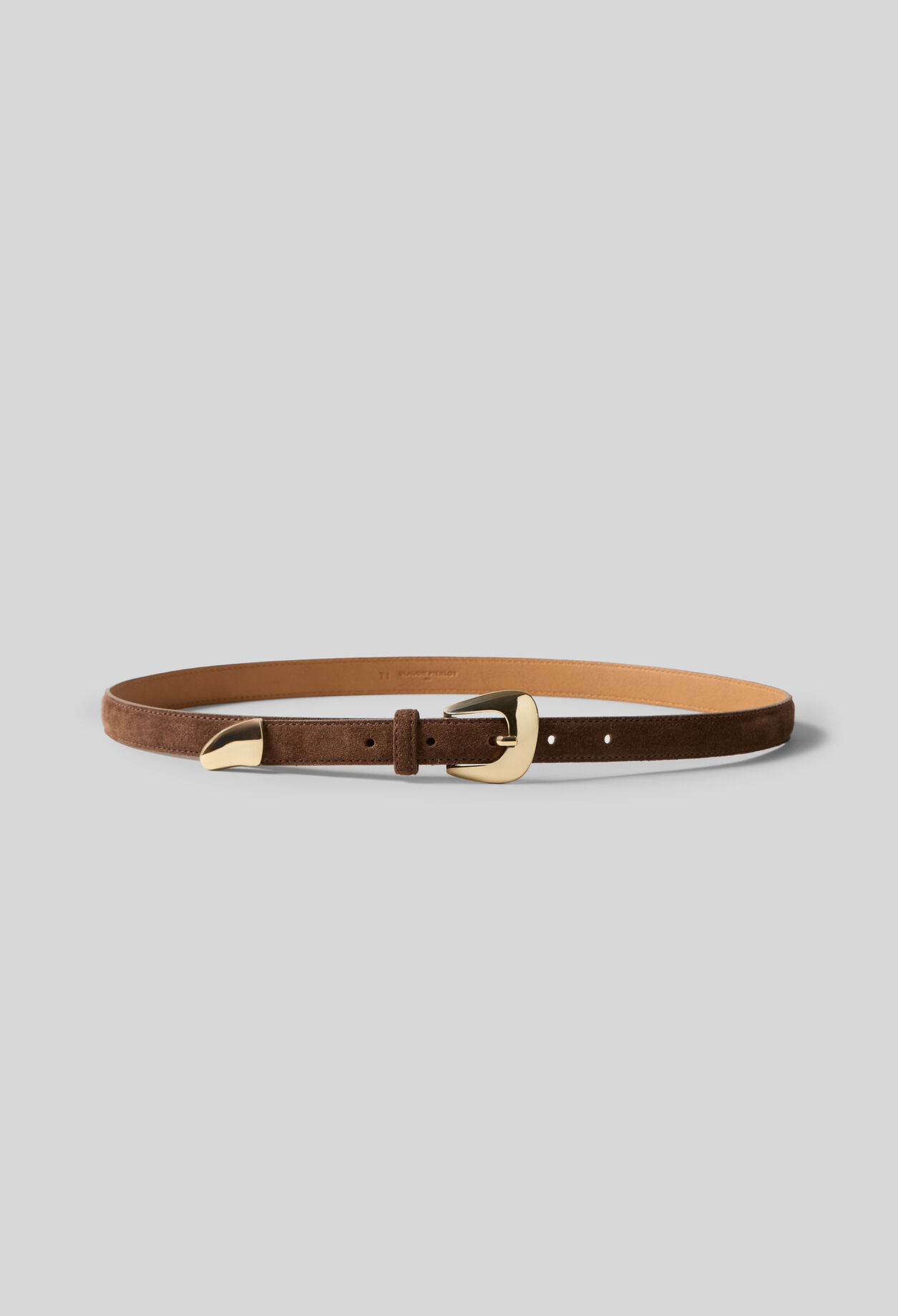 Suede leather buckle belt