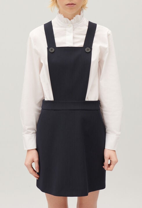 Short navy dress with straps