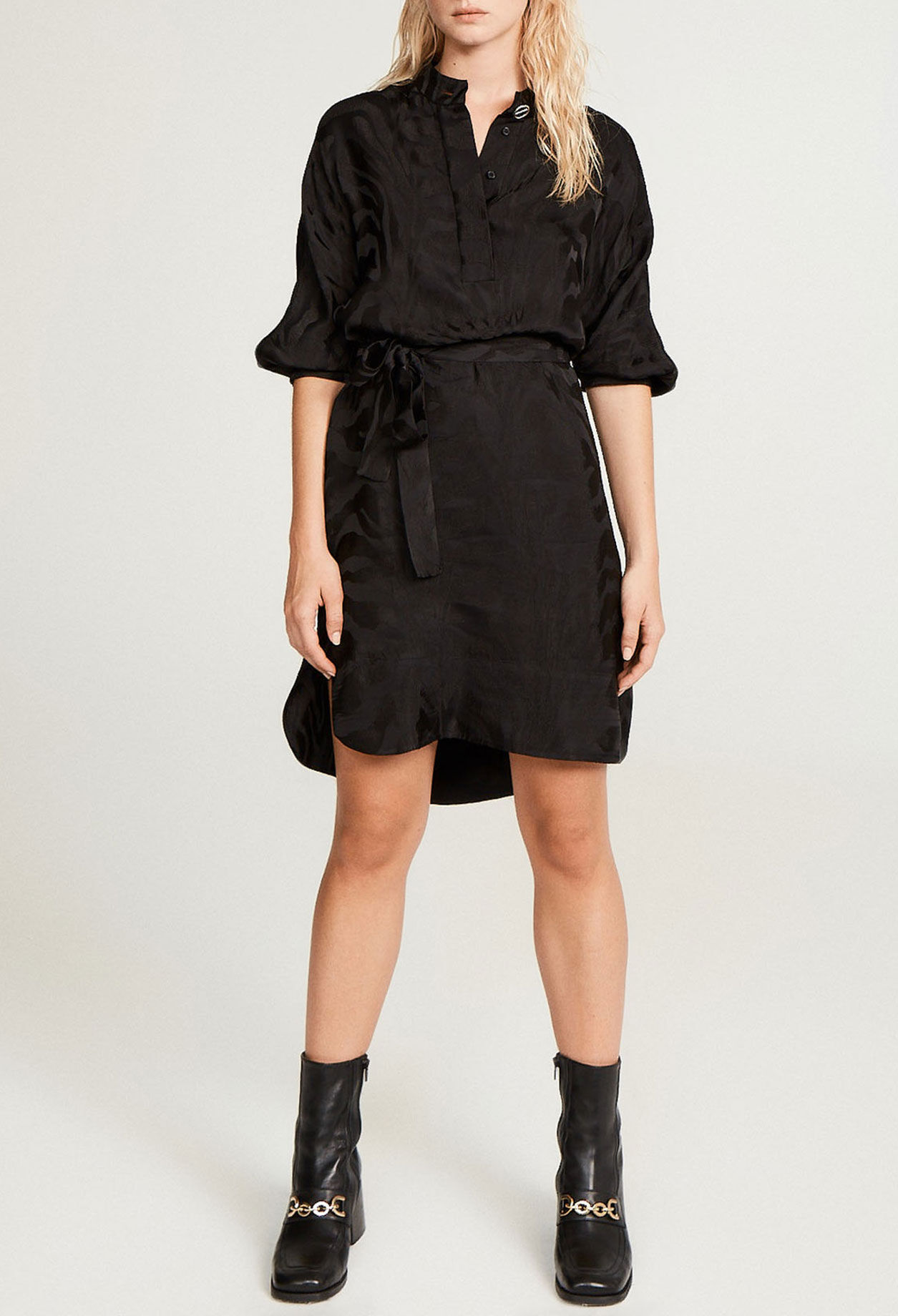 Black satin dress