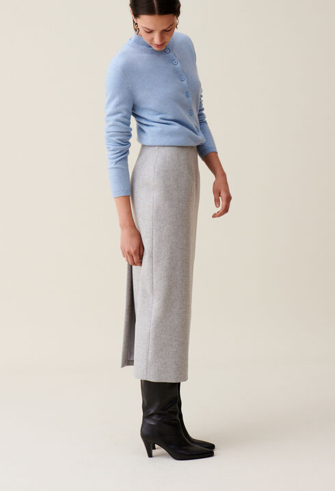 Light grey high-waisted skirt