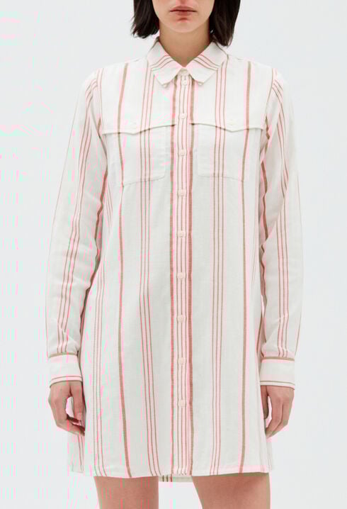 Short striped shirt dress
