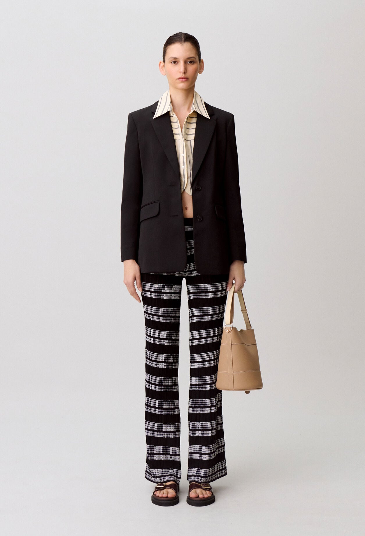 Striped knit trousers
