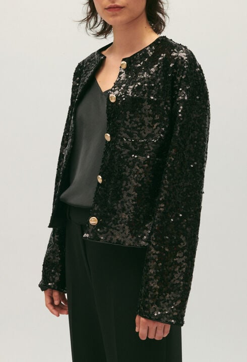Black sequin cardigan