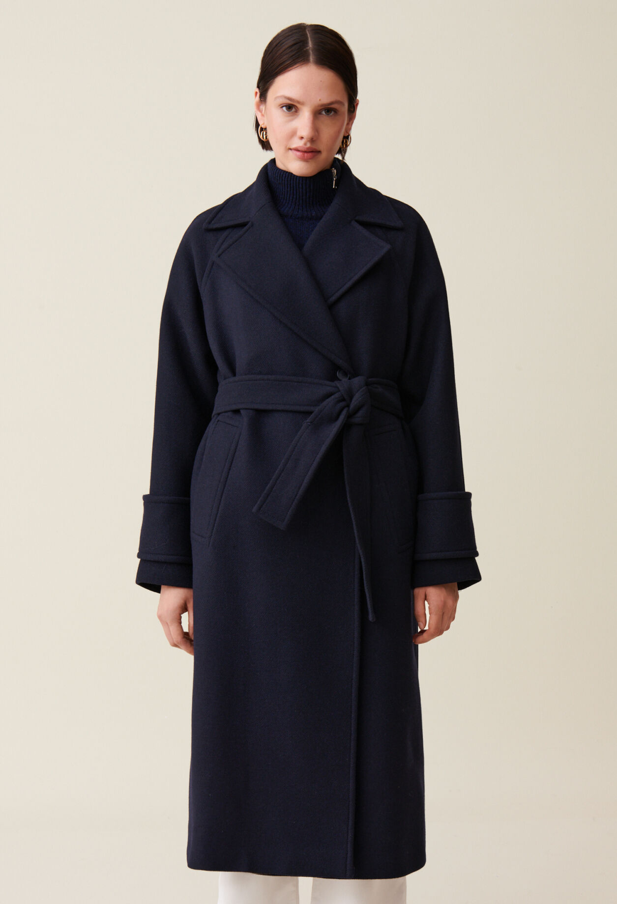 Wool trench-inspired coat