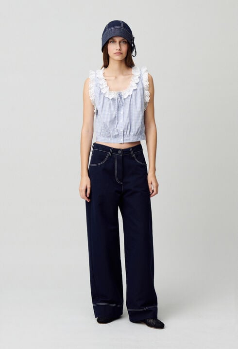Lace checkered top