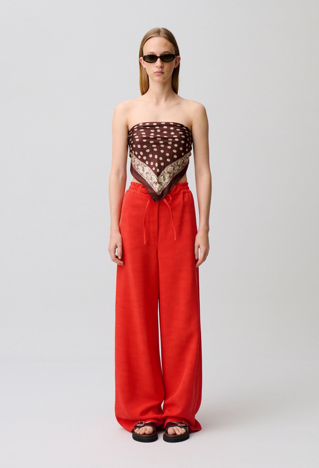 String wide-leg trousers