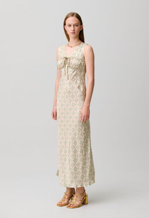 Patterned satin dress