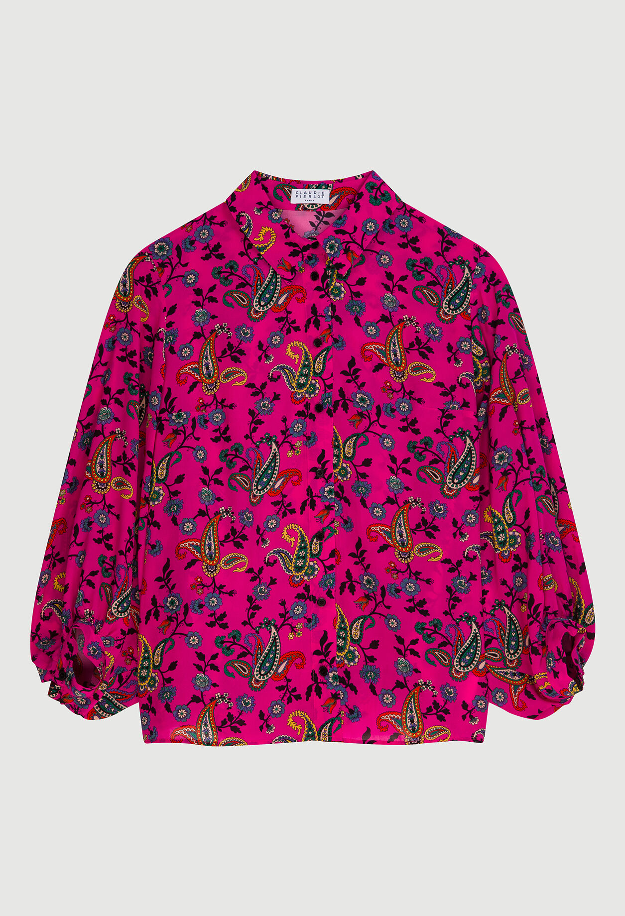 Fuchsia pink printed shirt