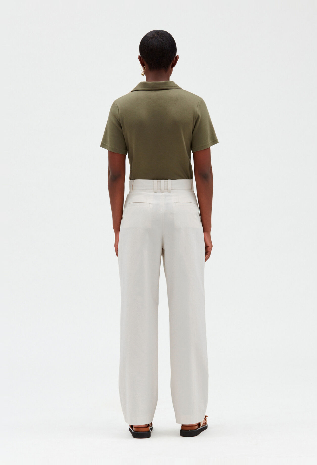 Wide ivory trousers