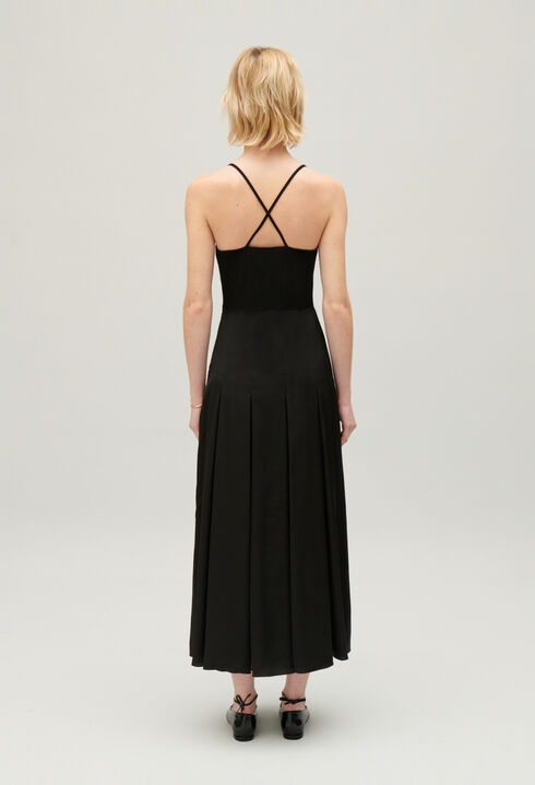 Black midi dress with crossover back