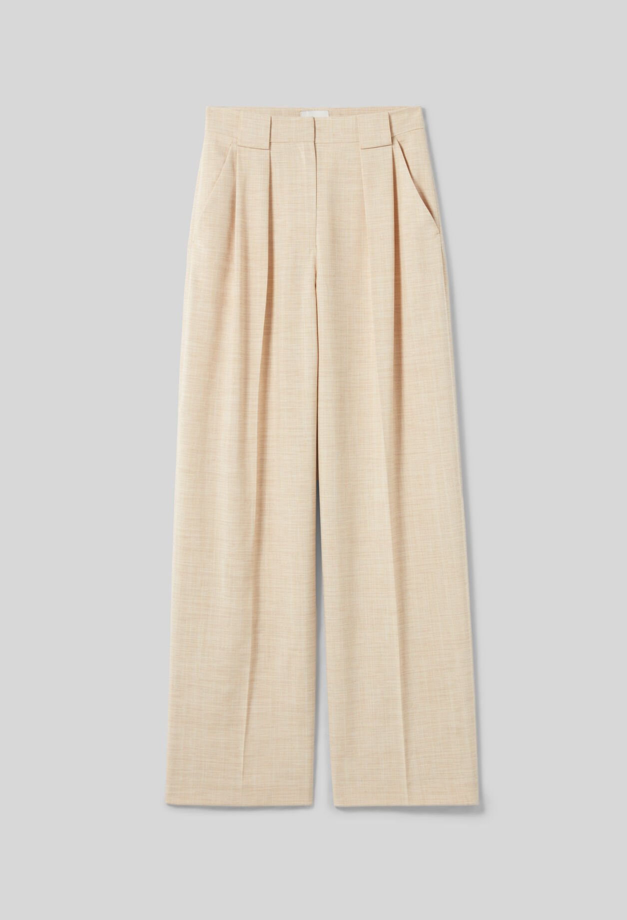 High-waisted wide-leg trousers