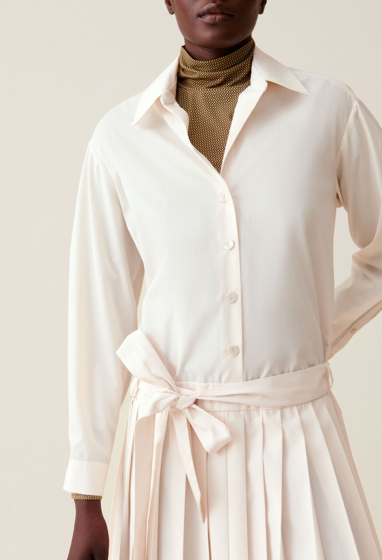 White belted shirt dress cheap