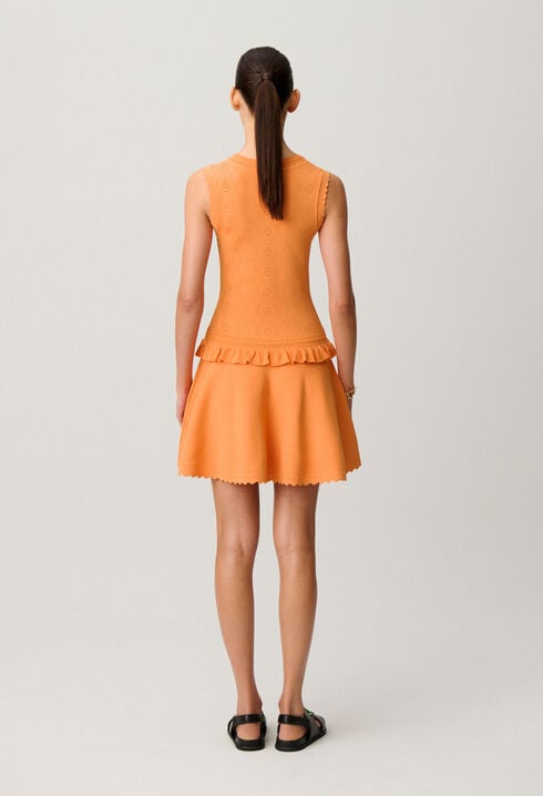 Ruffled knit dress