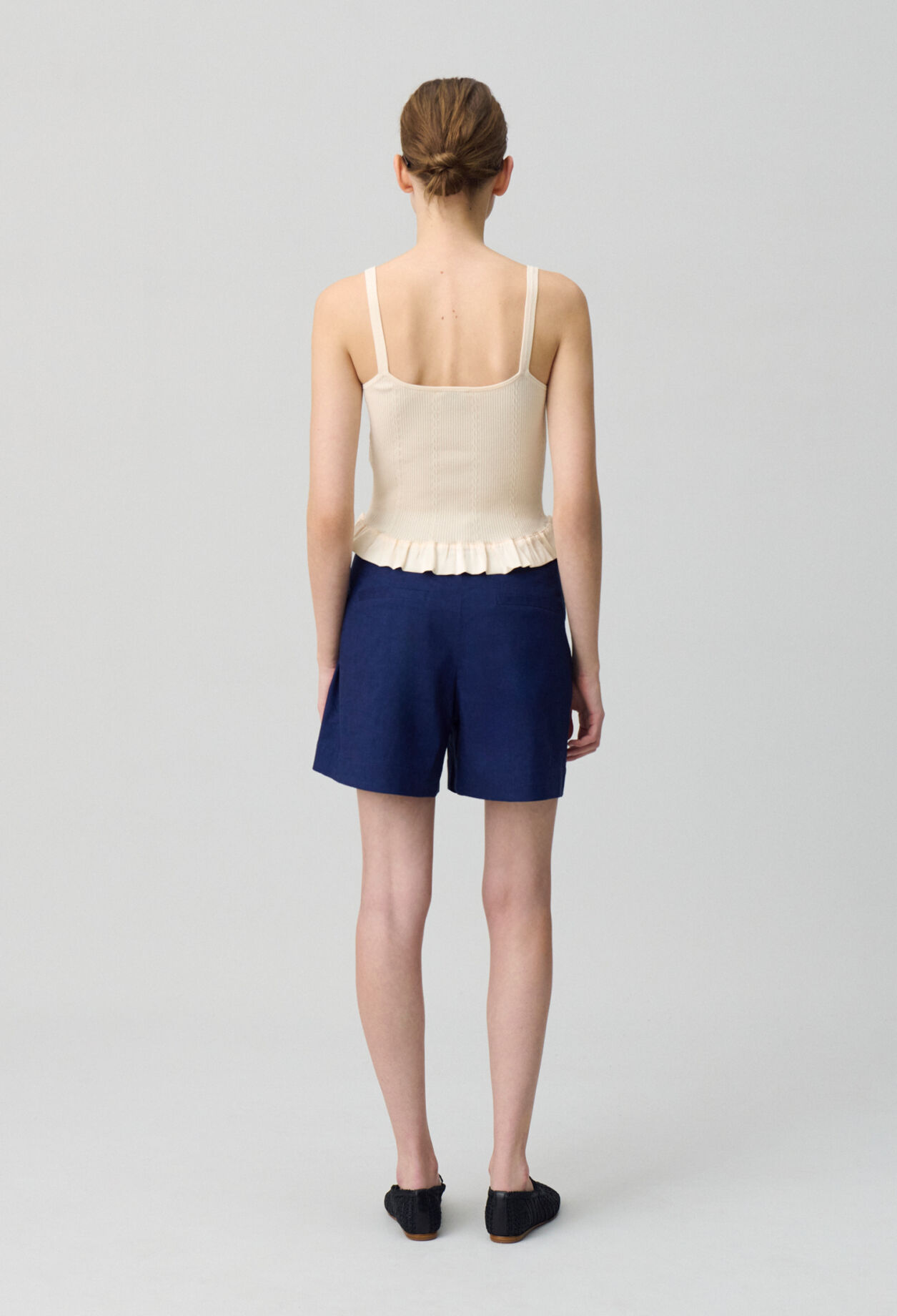 Ruffled satin top