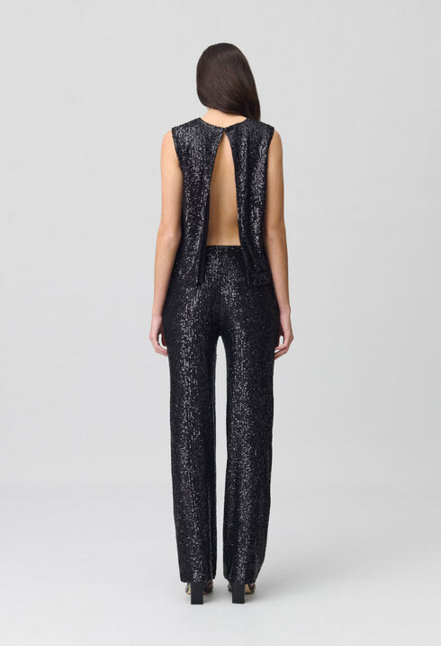 Black sequin top