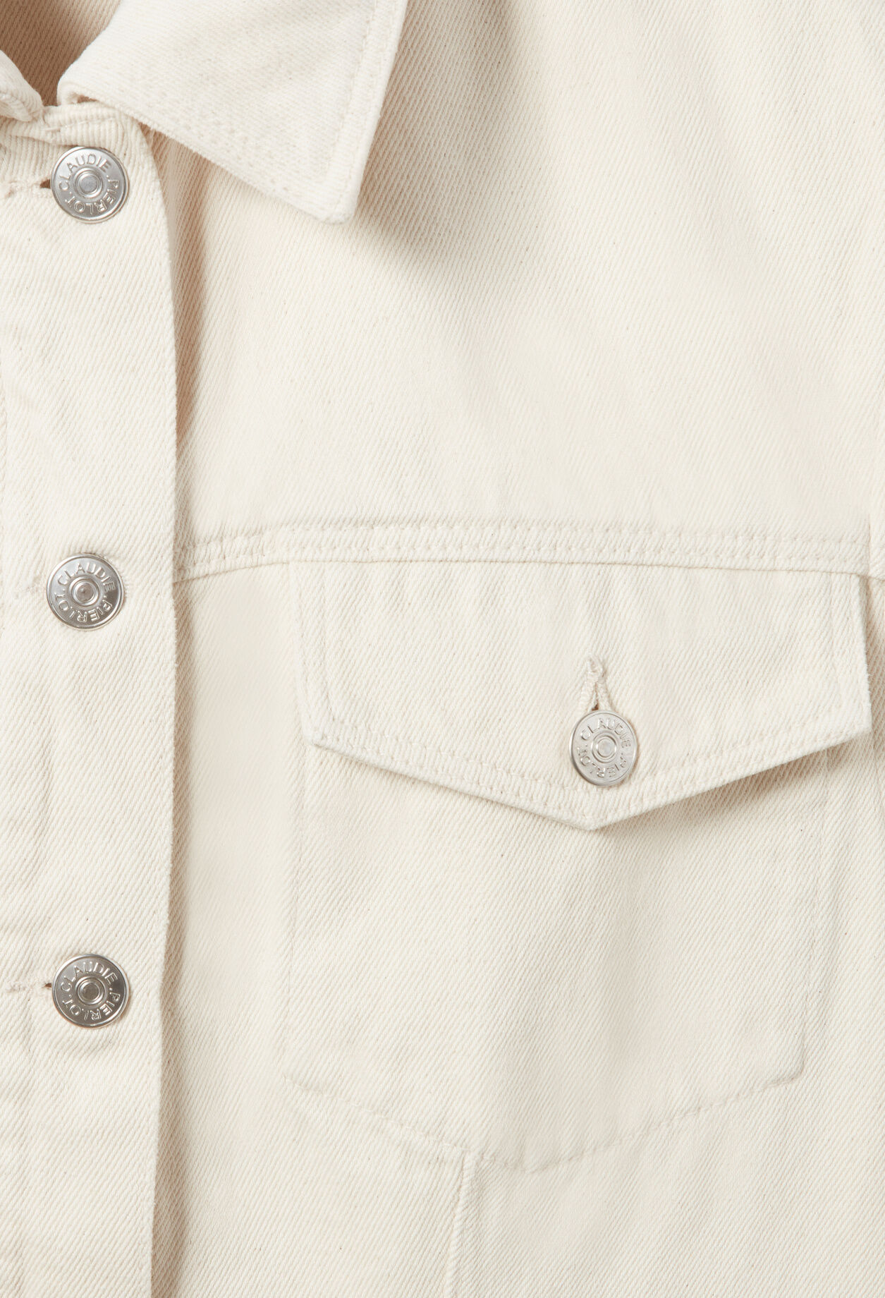 Long-sleeved ecru denim jacket