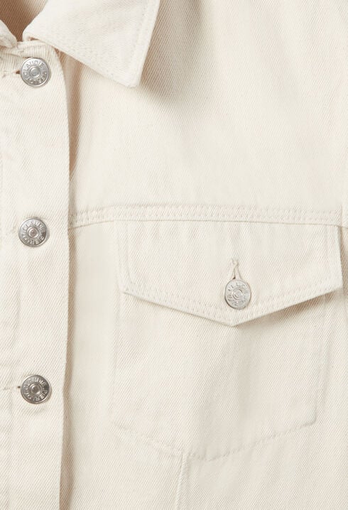 Long-sleeved ecru denim jacket