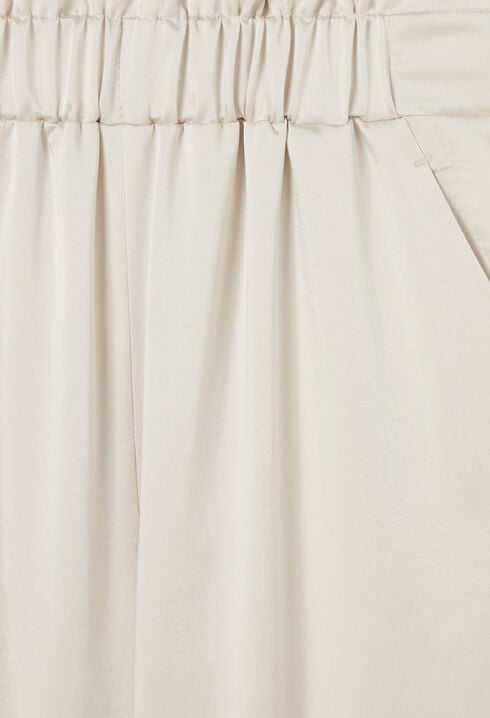 Wide-leg trousers with smocked waistband