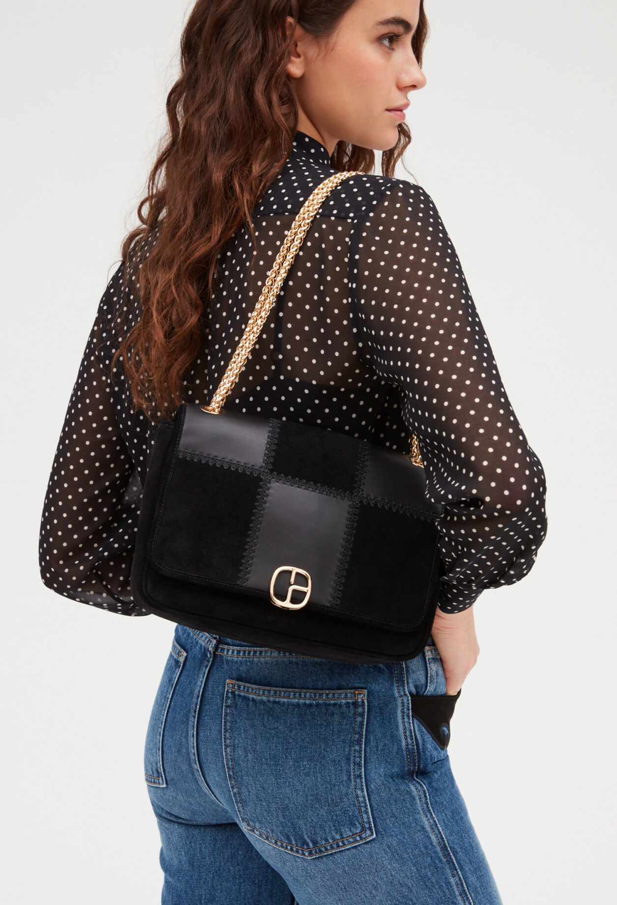 Black leather Angelo bag for women | Claudie Pierlot